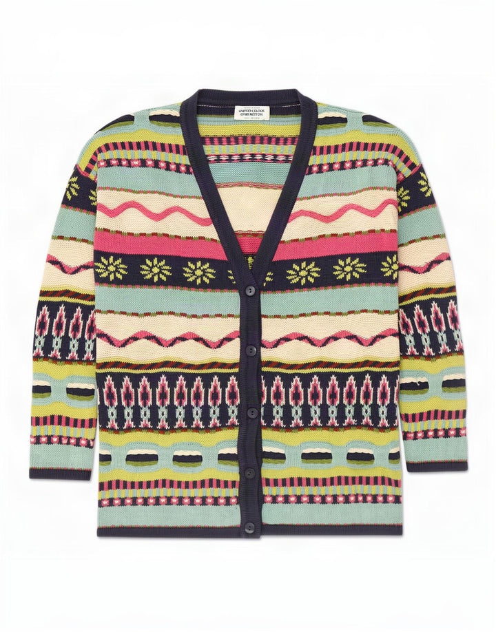 Sweter damski Benetton UK 14 Średni wielokolorowy Nowość