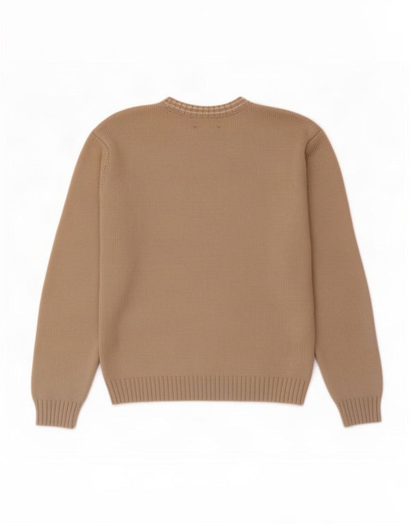 Męski sweter Marks & Spencer Blue Harbor z okrągłym dekoltem, duży, beżowy