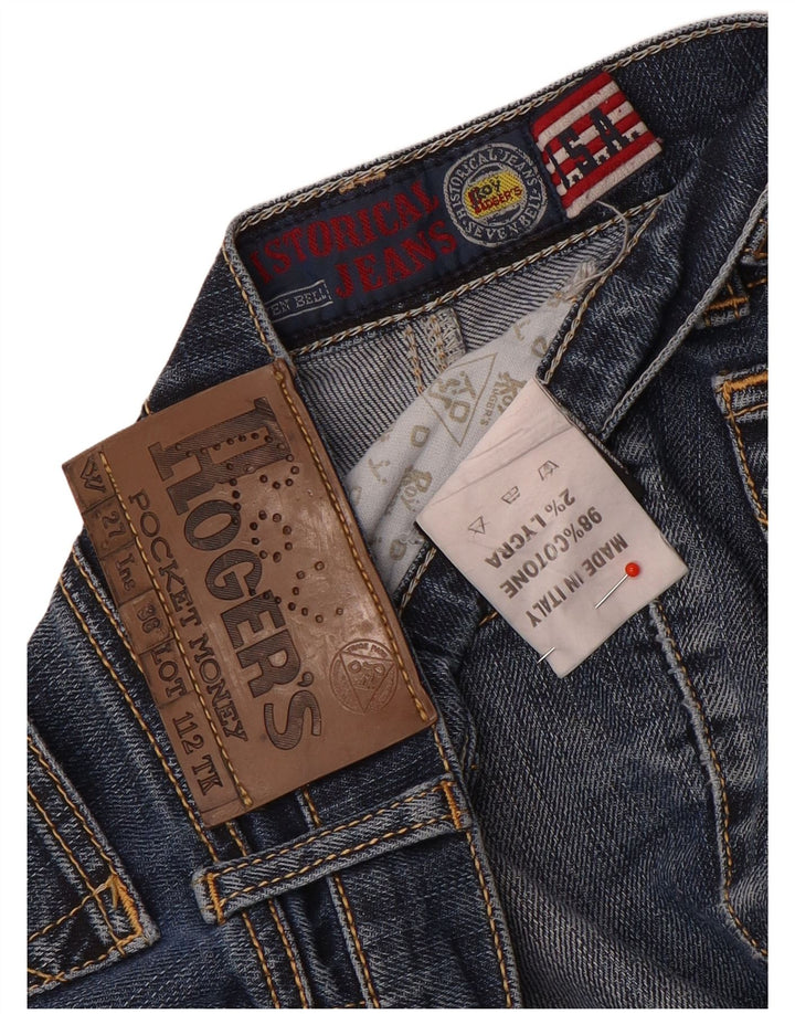 Damskie jeansy slim Roy Rogers W27 L32 Granatowa bawełna