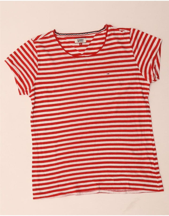 T-shirt damski Tommy Hilfiger Top UK 14 w średnie czerwone paski
