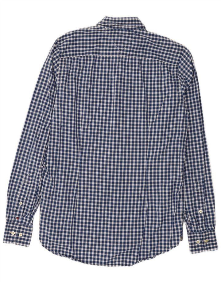 Męska koszula slim fit Tommy Hilfiger, mała, niebieska bawełniana kratka