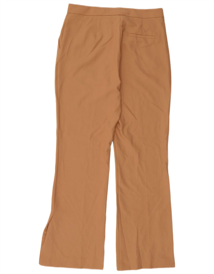Spodnie damskie Zara Flare Chino, duże W30 L31, brązowe, poliestrowe