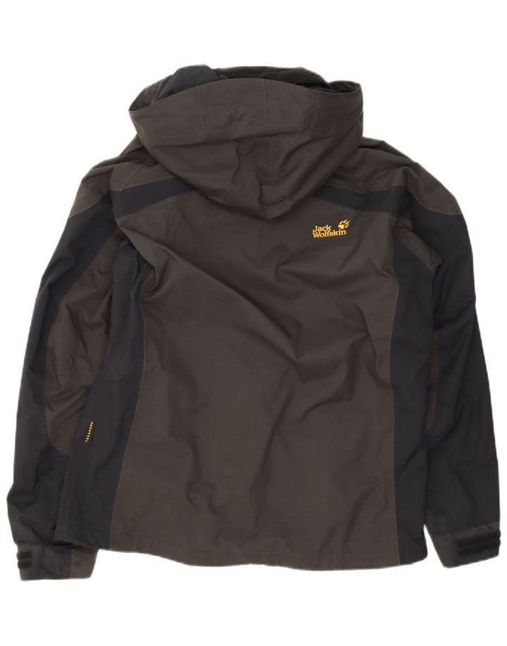 Damska kurtka przeciwdeszczowa z kapturem Jack Wolfskin UK 12/14 w kolorze średniego brązu