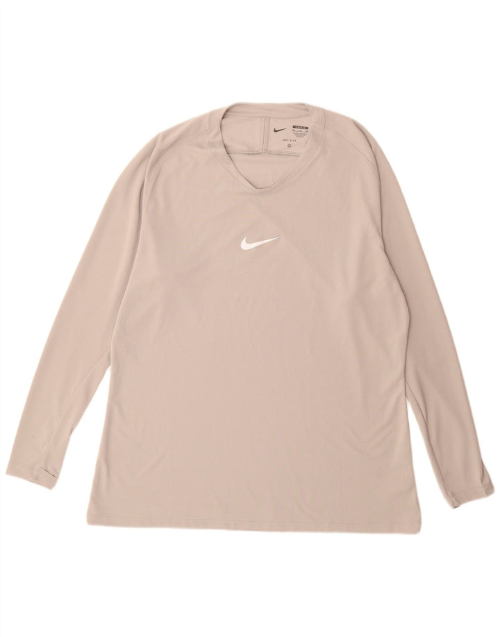 Męska koszulka Nike Dri Fit Slim Fit z długim rękawem, 2XL, szary poliester
