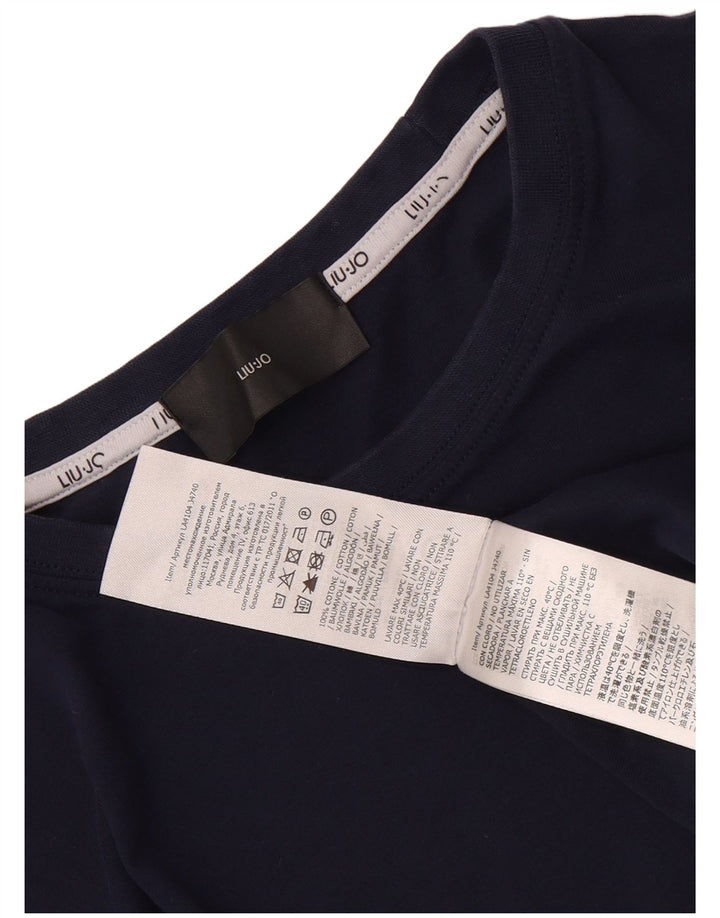 T-shirt męski Liu Jo, średni, granatowy, bawełniany