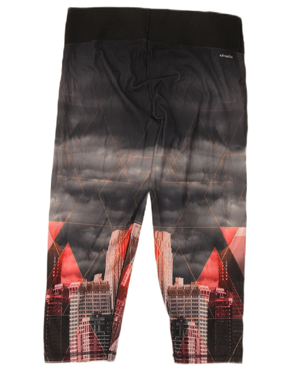 Damskie legginsy Adidas Climalite Graphic UK 12/14 Średni czarny geometryczny