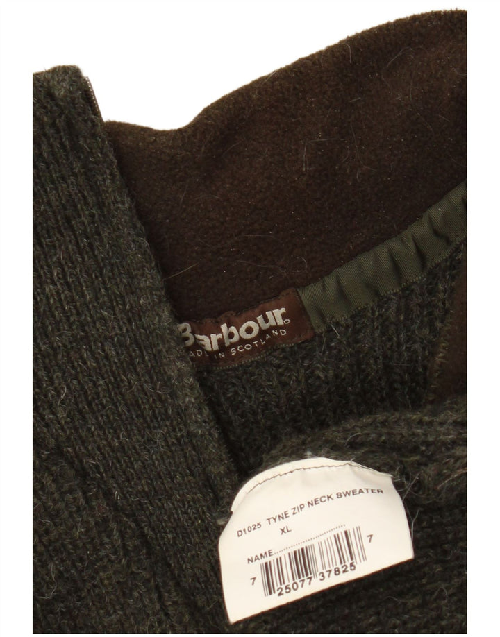 Męski sweter z zamkiem błyskawicznym Barbour XL Khaki, nowa wełna