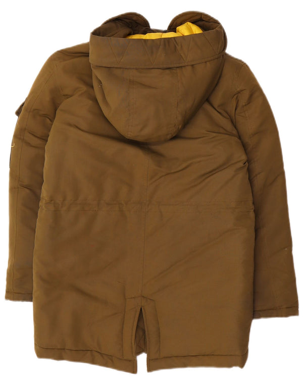 Diesel Boys Hooded Parka Jacket 9-10 Years Khaki Polyester