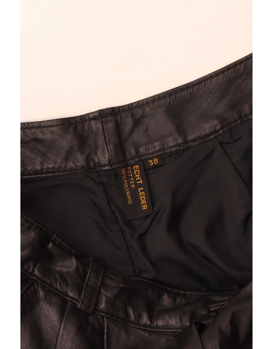 Vintage damskie spodnie skórzane EU 38 Medium W28 L30 czarna skóra