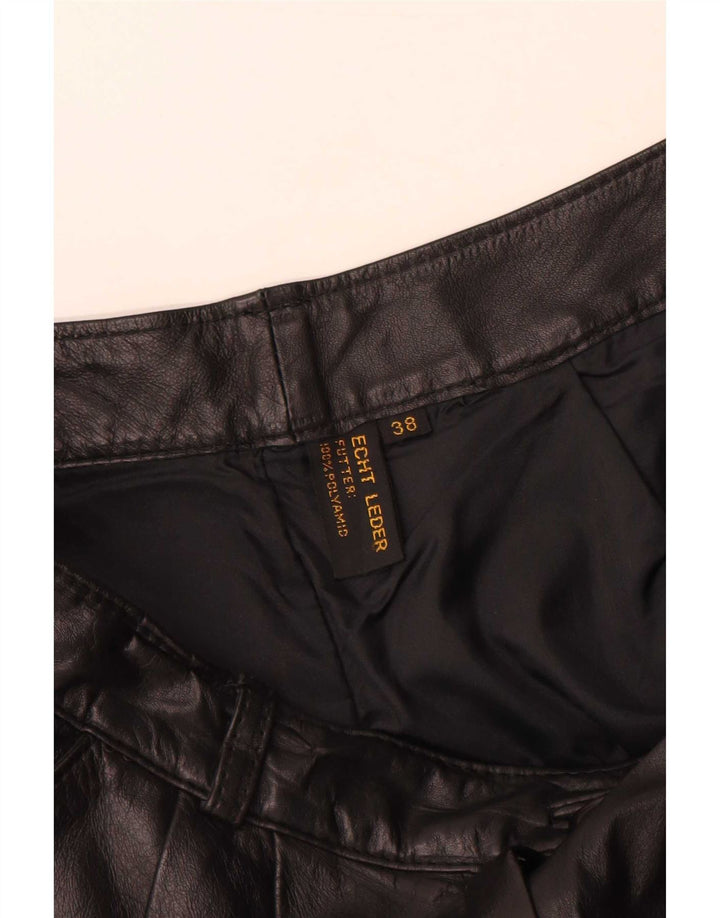 Vintage damskie spodnie skórzane EU 38 Medium W28 L30 czarna skóra