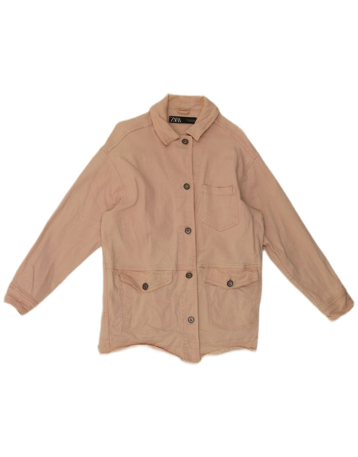 Damska kurtka jeansowa oversize Zara UK 6 XS, różowa, bawełniana