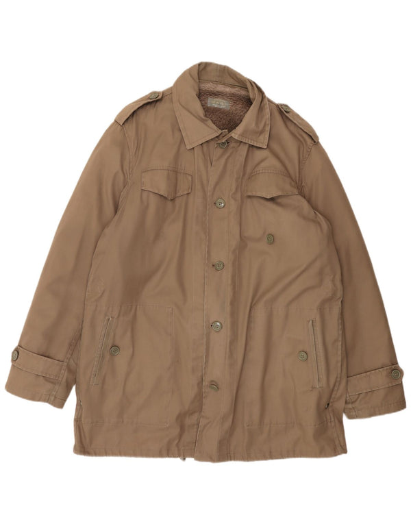 Vintage męska kurtka wojskowa Sherpa EU 58 4XL brązowy poliester