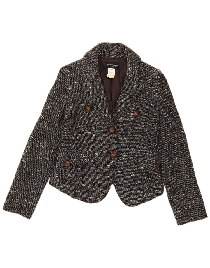 Patrizia Pepe Damska marynarka zapinana na 2 guziki IT 44 Średnioszara nakrapiana