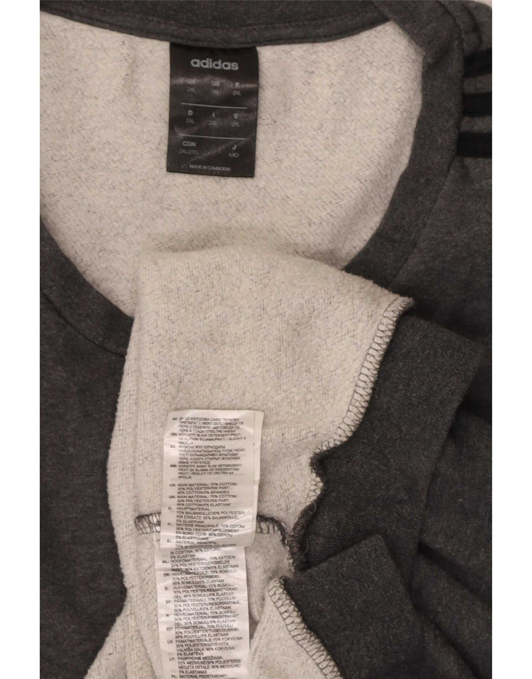 Bluza męska Adidas o regularnym kroju, 2XL, szara bawełna