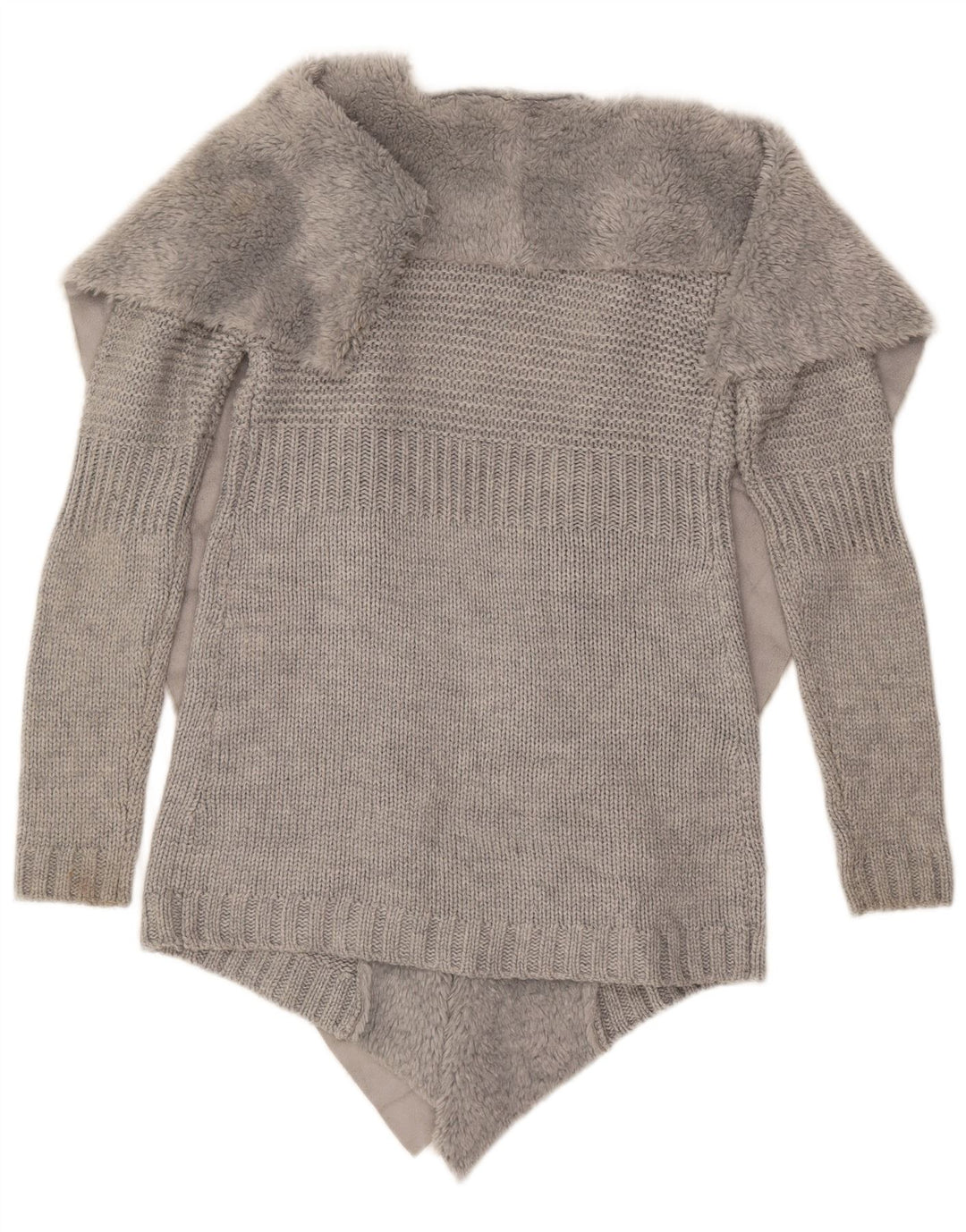Sweter damski Oasis z otwartym kardiganem UK 10, mały, szary, akrylowy