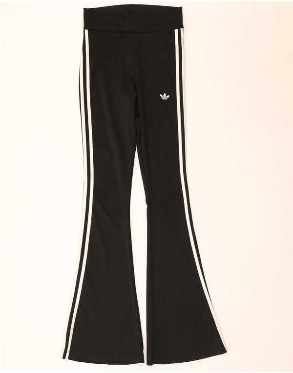 Adidas Womens Flare Tracksuit Trousers UK 8 Small  Black Polyester