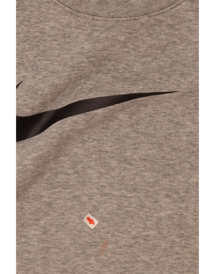 Męska bluza z grafiką Nike, mała, szara, nakrapiana bawełna