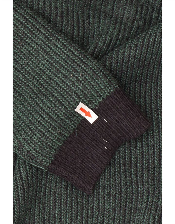 Marks & Spencer Męski sweter z okrągłym dekoltem 2XL Zielony akryl