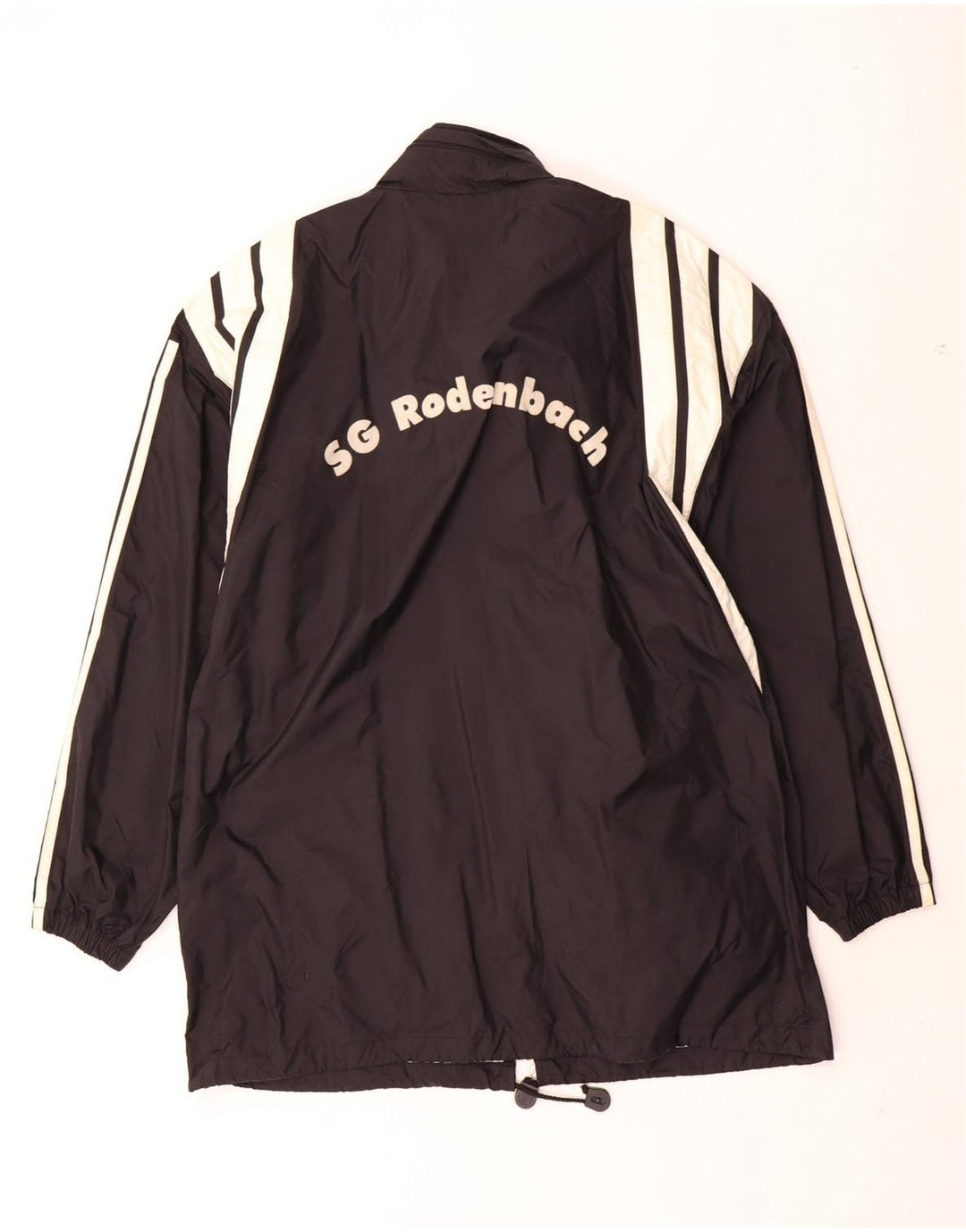 Męska kurtka przeciwdeszczowa Adidas UK 40/42 Średni czarny nylon z blokami kolorów