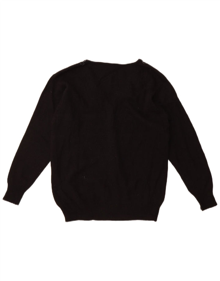 Sweter damski w stylu vintage, rozpinany UK 16, duży, czarny