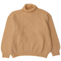 Vintage damski sweter typu Crop Oversize z golfem IT 50 XL w kolorze złamanej bieli