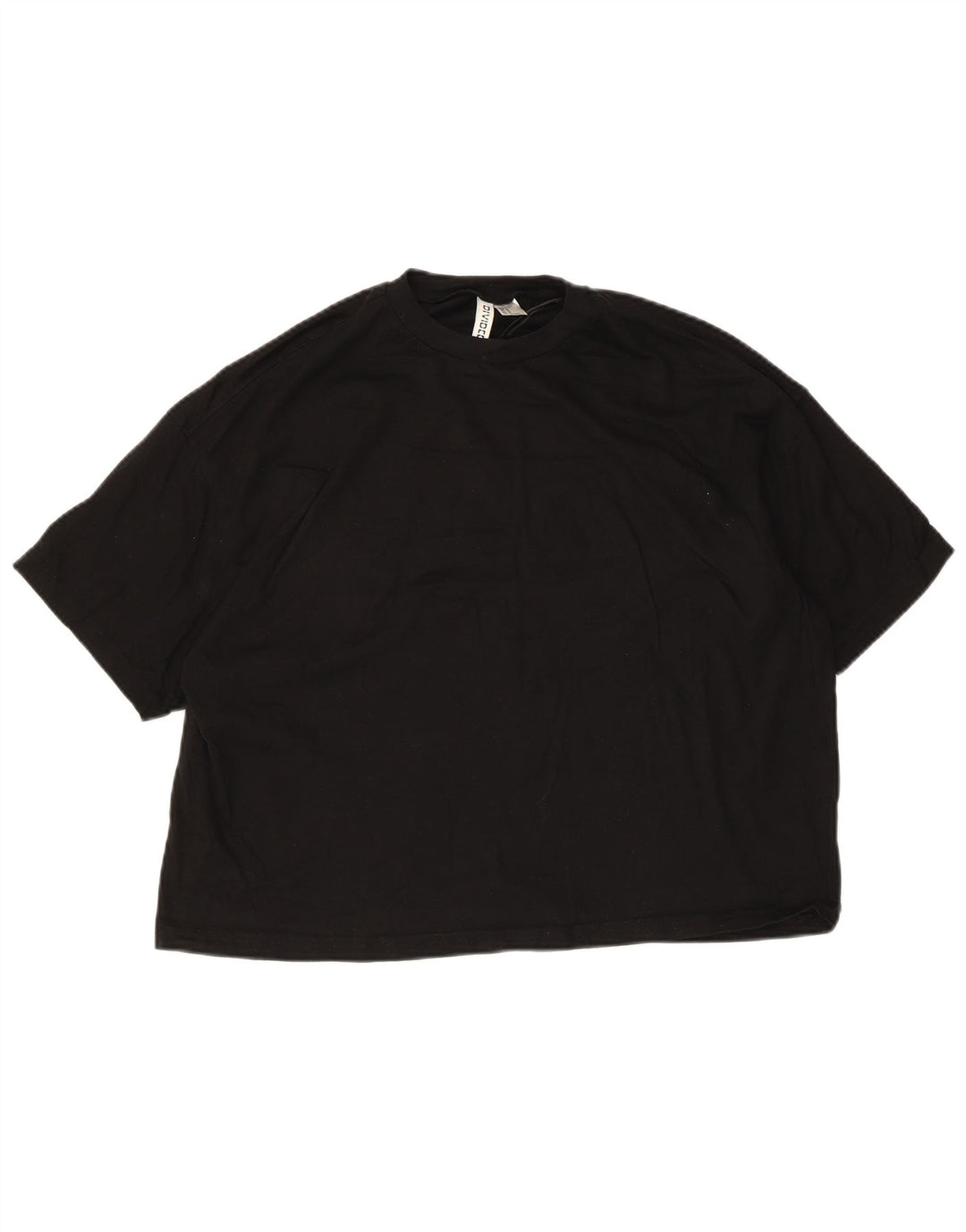 Damski T-shirt H&M Crop Top UK 14, średni czarny, bawełniany