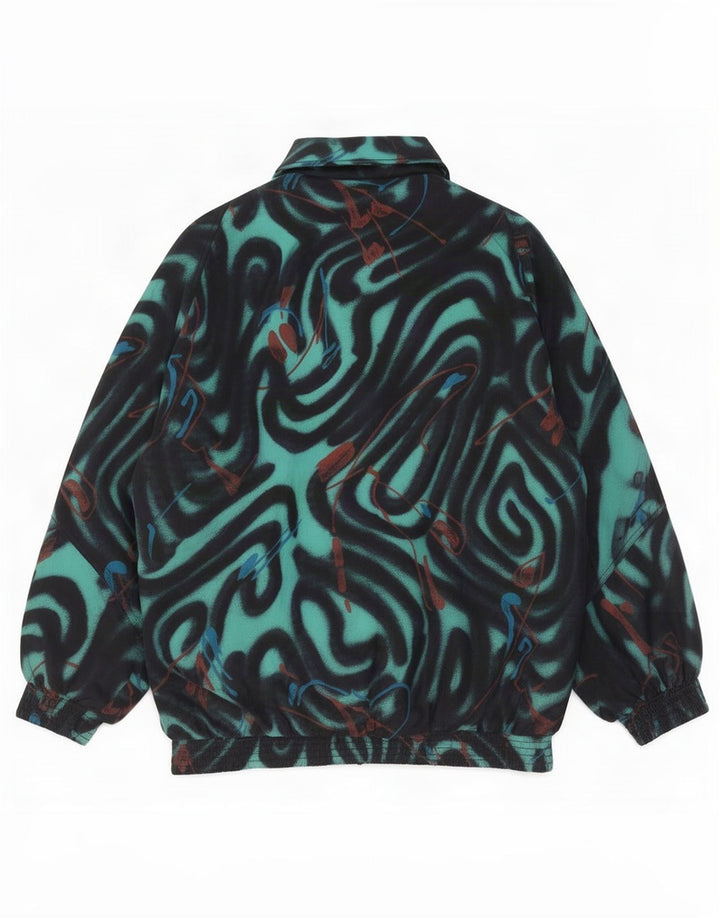 Damska kurtka wiatrówka w stylu vintage z abstrakcyjnym wzorem UK 20 2XL czarna