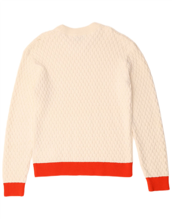 Męski sweter Calvin Klein z okrągłym dekoltem, bawełniany, w kolorze średniej bieli