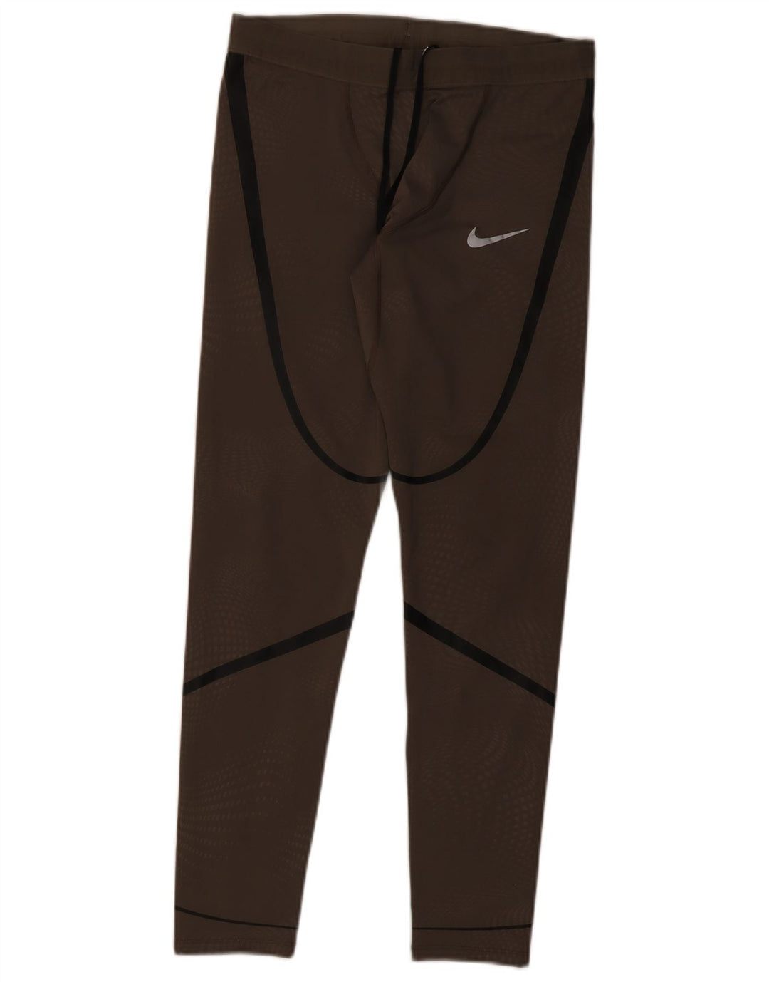 Damskie legginsy Nike Dri Fit UK 12, poliester w średnie brązowe paski