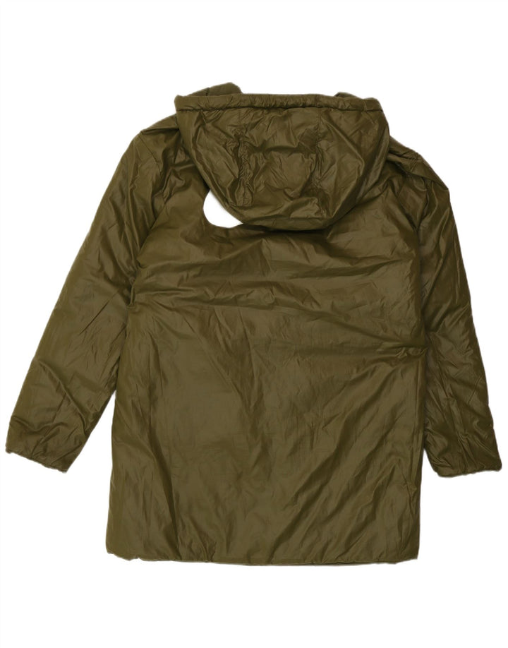 Dwustronny ocieplany płaszcz damski Nike Graphic UK 14, średni, khaki, poliester