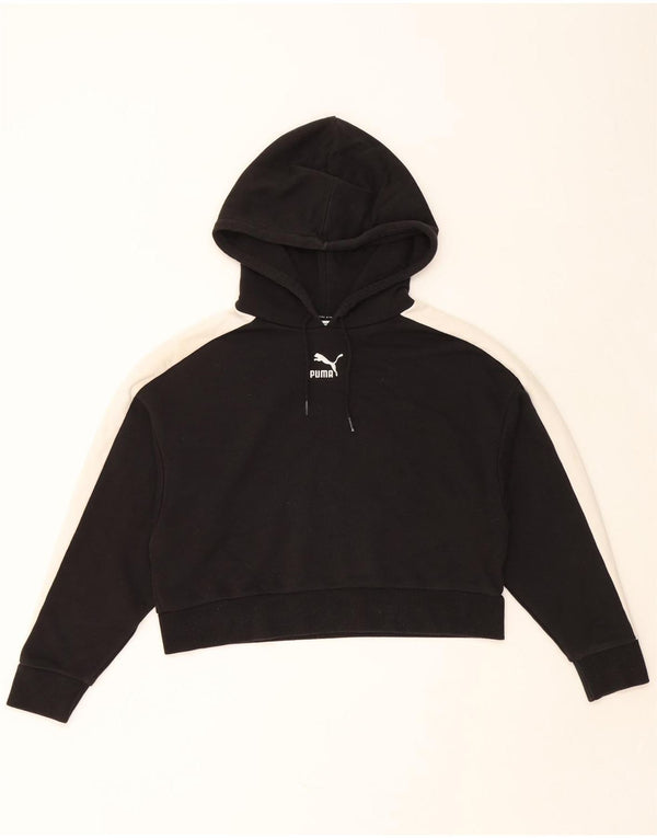 Damski sweter z kapturem PUMA UK 14, średni czarny, blok kolorów