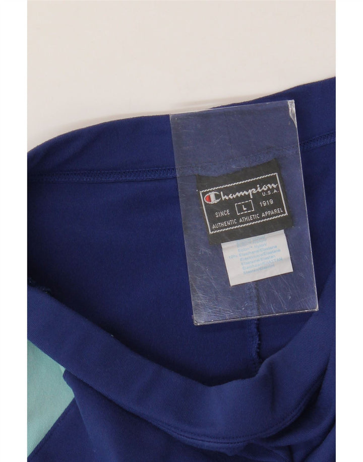 Chłopięce spodenki sportowe CHAMPION 11-12 lat, duże, granatowe, nylonowe bloki kolorów