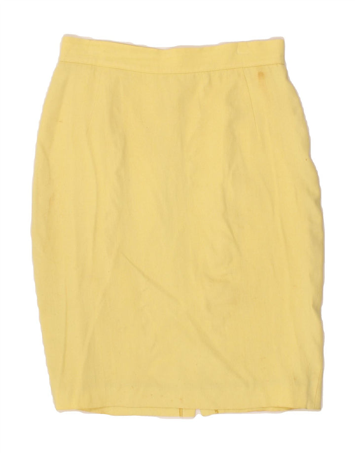 BYBLOS Womens Pencil Skirt IT 44 Medium W30 Yellow Viscose Vintage Byblos and Second-Hand Byblos from Messina Hembry 