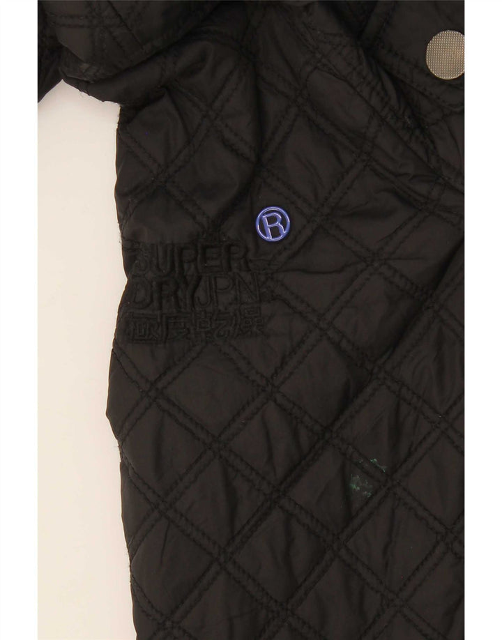 Męska pikowana kurtka Superdry Motorstyle UK 36, mała, czarna, z poliestru