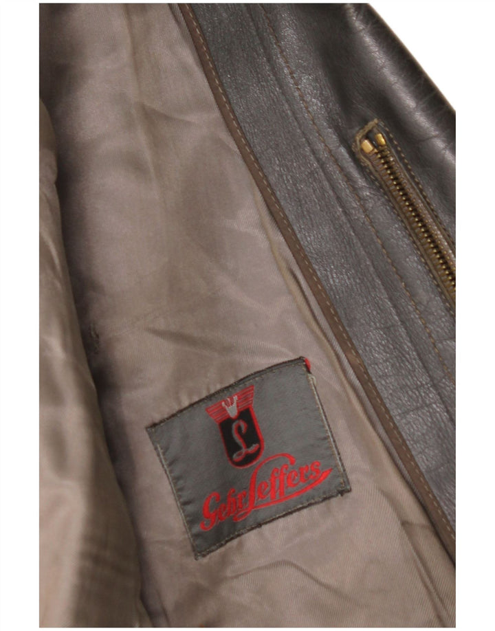 Damska kurtka skórzana VINTAGE UK 14, średnia czarna