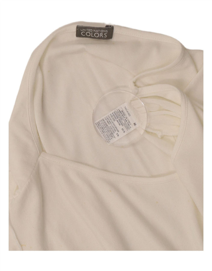 Damska bluzka Benetton Batwing Top UK 14 Medium Off White Wiskoza
