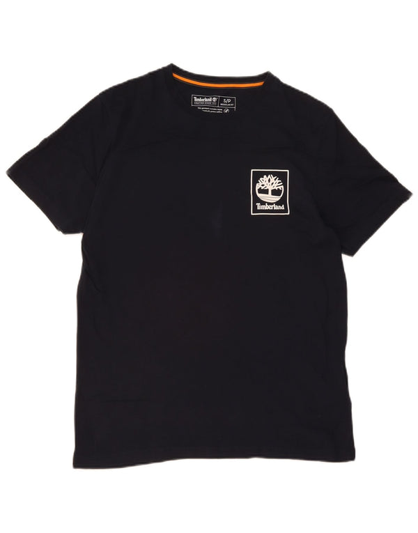 TIMBERLAND Mens Regular Fit Graphic T-Shirt Top Small Navy Blue Cotton