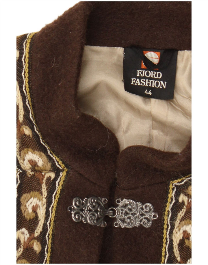 Damska marynarka Fjord EU 44 XL Beżowa Wełna Fair Isle Retro