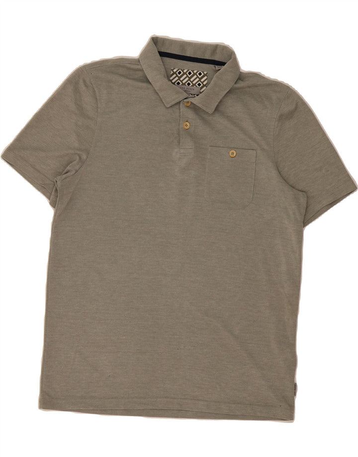 TED BAKER Mens London Polo Shirt Size 4 Large Grey Modal Vintage Ted Baker and Second-Hand Ted Baker from Messina Hembry 