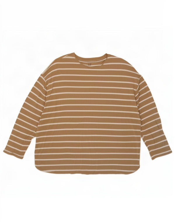 Damski top oversize Gap z długim rękawem UK 20 2XL w kolorze beżowym w paski