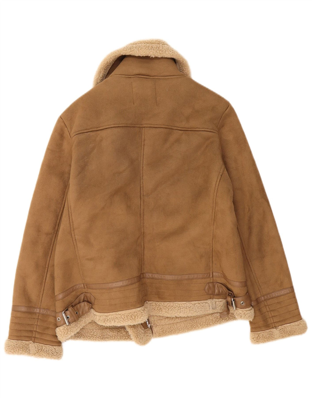 Kurtka damska Zara Sherpa UK 16, duża, beżowa, poliester