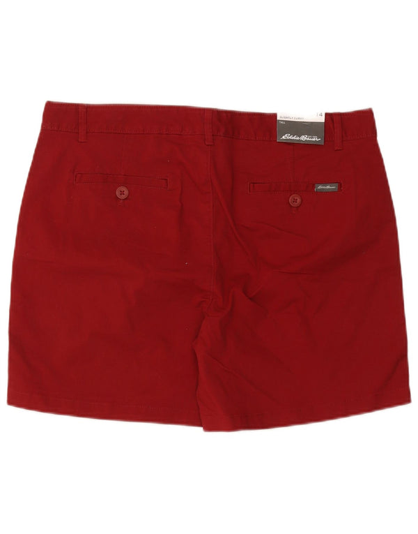 Damskie spodenki Chino Eddie Bauer o lekko zakrzywionych kształtach US 14 XL W38 Czerwona bawełna