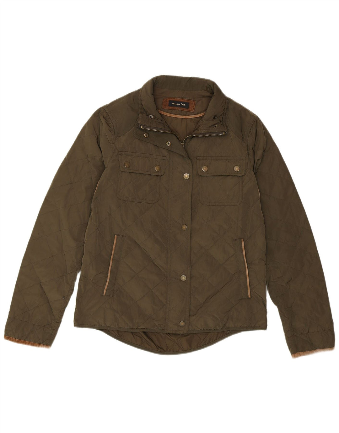 Damska pikowana kurtka Massimo Dutti EU 38, średni zielony nylon