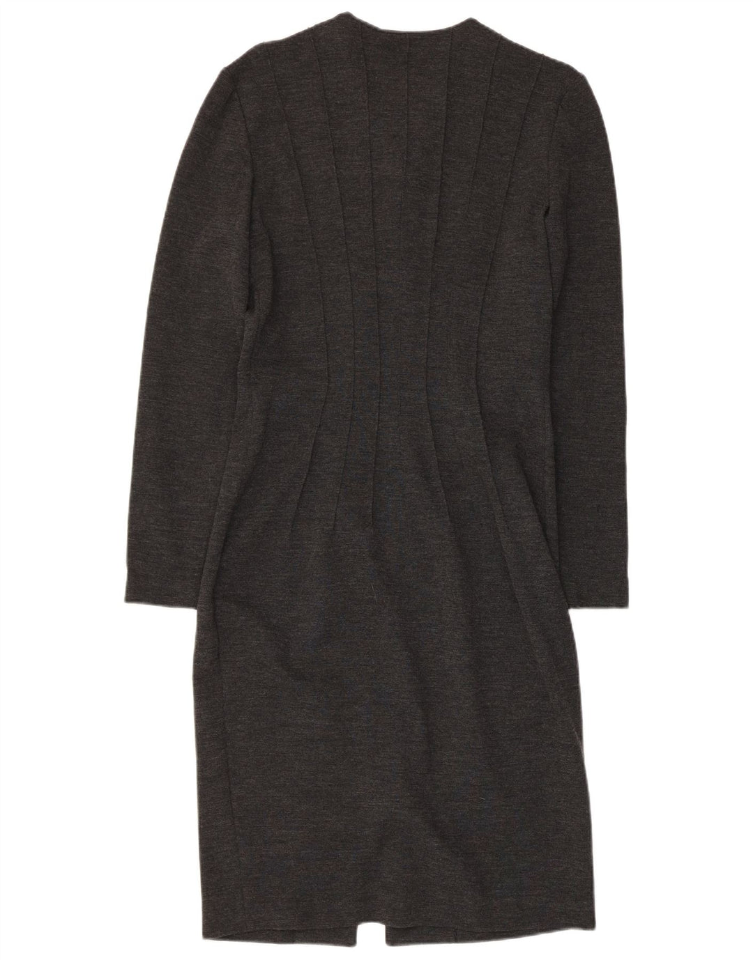 GAI MATTIOLO Damska obcisła sukienka z długim rękawem UK 16, duża, szara, dziewicza wełna