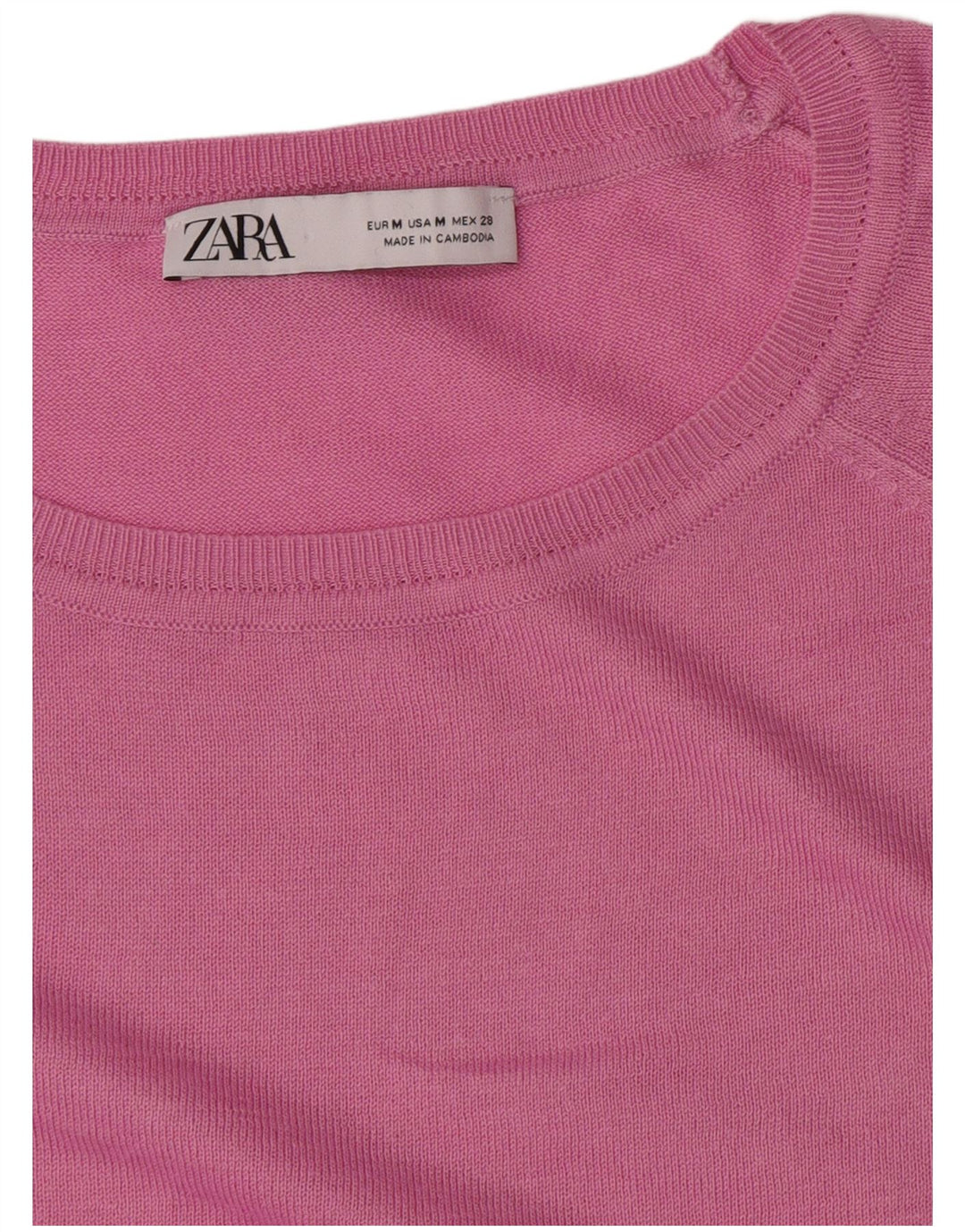 Sweter damski Zara z dekoltem w łódkę UK 14, średni róż