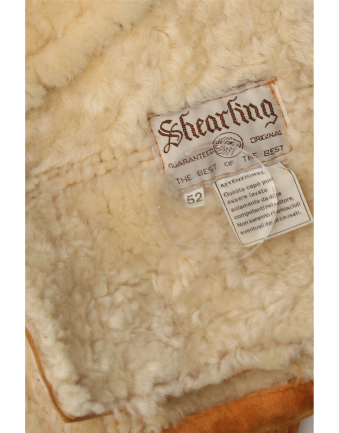 Męska kurtka Shearling VINTAGE IT 52 XL Beżowa kurtka Shearling