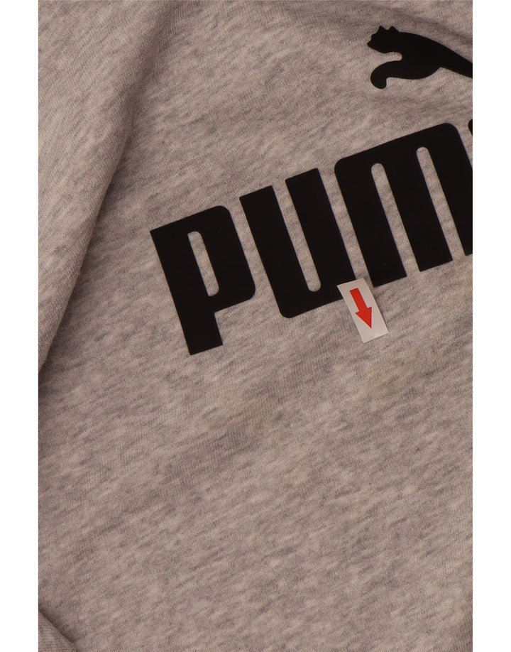 Damska bluza z grafiką Puma, sweter UK 12, średnia szara, nakrapiana bawełna