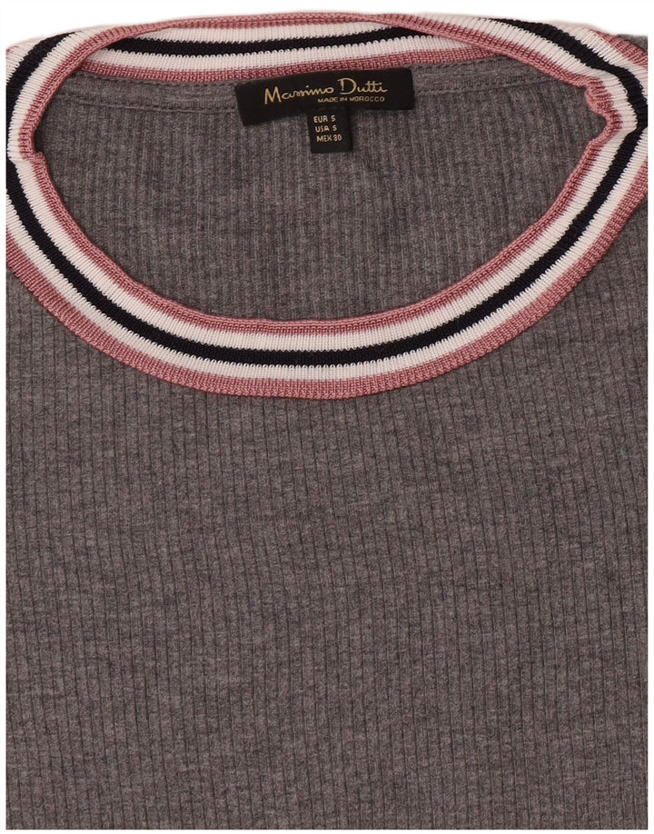 T-shirt damski Massimo Dutti Top UK 10 Small Grey