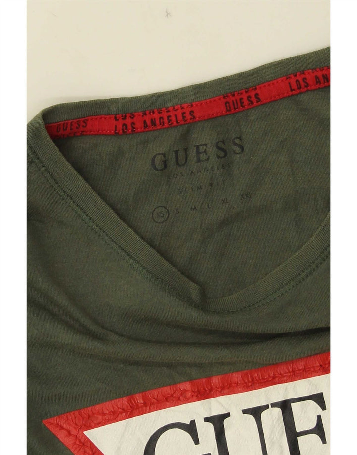 Męski T-shirt Guess z grafiką Top XS, zielony