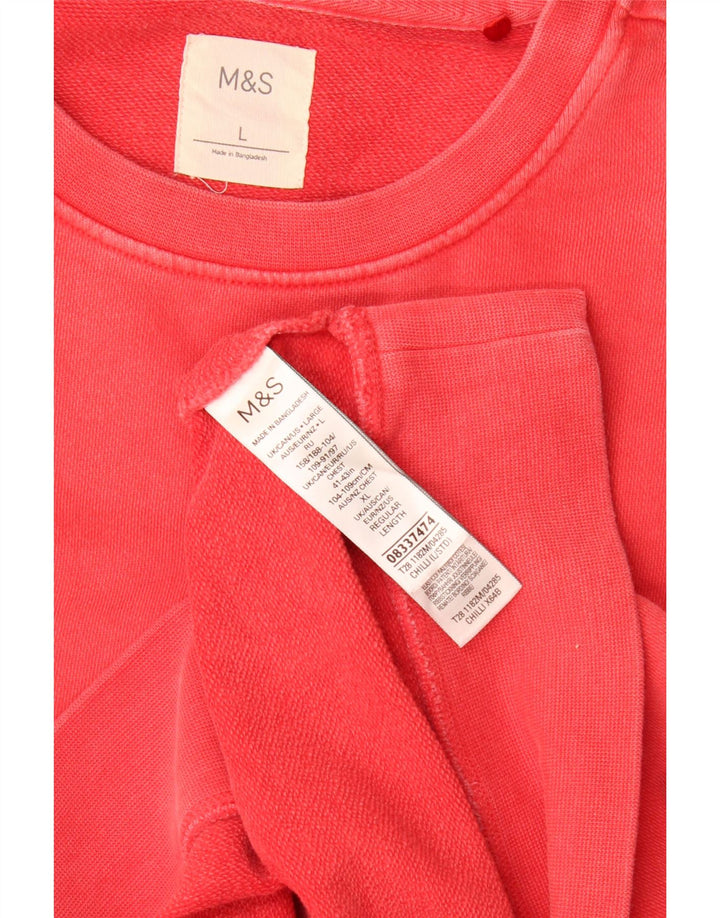 Marks & Spencer Męski sweter, duży, czerwony, bawełniany